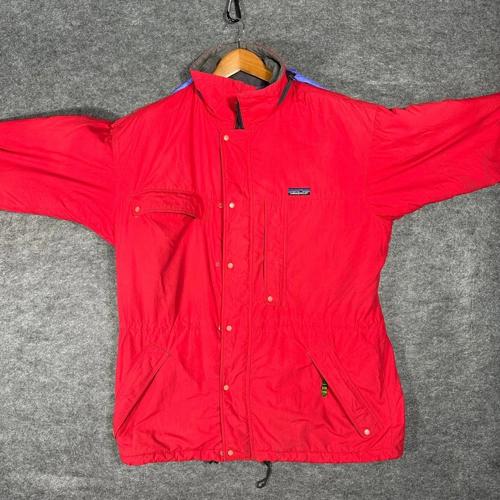 Patagonia Red Hooded Ski‎ Jacket Large Men's Winter Coat *Broken Zipper